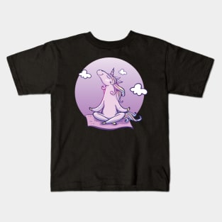 unicorn yoga meditation gift shirt Kids T-Shirt